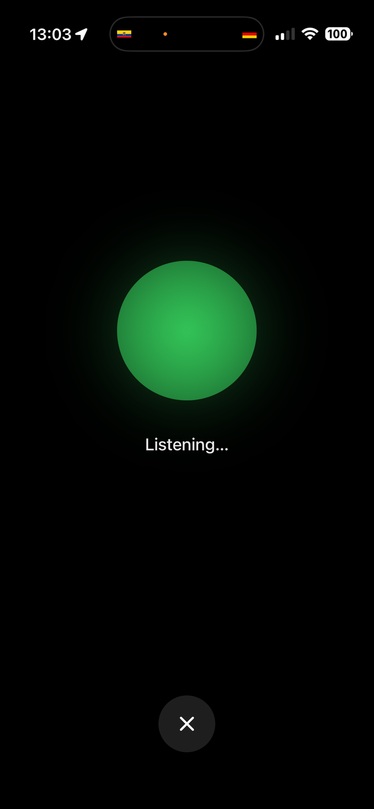 Aspen iPhone voice mode listening